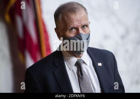 STATI UNITI - OTTOBRE 15: Il Sen. Thom Tillis, R-N.C., partecipa alla riunione di affari esecutivi del Comitato giudiziario del Senato sul candidato della Corte Suprema Amy Coney Barrett nell'edificio degli uffici del Senato di Hart giovedì 15 ottobre 2020. Foto di Tom Williams/Pool/ABACAPRESS.COM Foto Stock