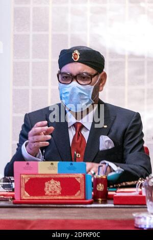 Re Mohammed VI di Monaco presiede un Consiglio dei Ministri al Palazzo reale, 14 ottobre 2020 a Rabat. Marocco. Foto via Azzouz Boukallouch/ABACAPRESS.COM Foto Stock