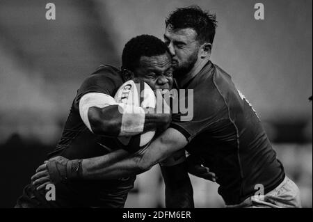 Il centro francese Virimi Vakatawa durante la partita dei tornei di rugby Six Nations Union tra Francia e Irlanda allo stade de France, a Saint Denis, alla periferia di Parigi, il 31 ottobre 2020. Foto di ELIOT BLONDT/ABACAPRESS.COM Foto Stock