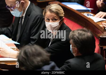 Il ministro francese della transizione ecologica Barbara Pompili partecipa a una sessione di interrogazioni rivolte al governo all'Assemblea nazionale francese, il 10 novembre 2020, a Parigi, Francia. Foto di David Niviere/ABACAPRESS.COM Foto Stock