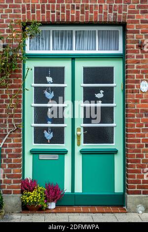 Haustür, Friedrichstadt, Nordfriesland Foto Stock