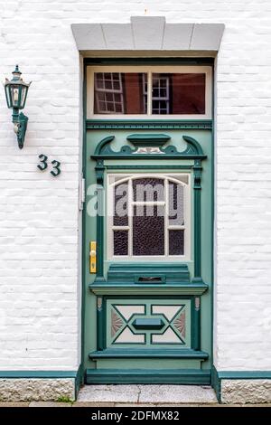 Haustür, Friedrichstadt, Nordfriesland Foto Stock