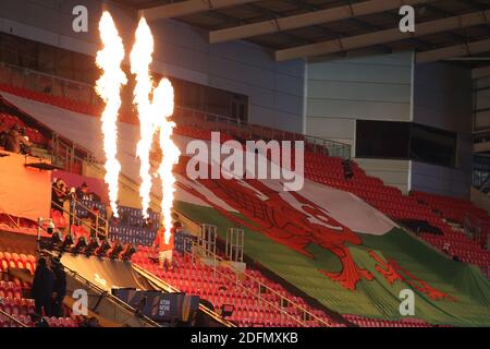 Llanelli, Regno Unito. 05 dicembre 2020. Una vista generale. Autumn Nations Cup rugby match, Galles / Italia al Parc Y Scarlets di Llanelli, Galles del Sud sabato 5 dicembre 2020. Questa immagine può essere utilizzata solo per scopi editoriali. Solo per uso editoriale, foto di Andrew Orchard/Andrew Orchard sports photography/Alamy Live news Credit: Andrew Orchard sports photography/Alamy Live News Foto Stock