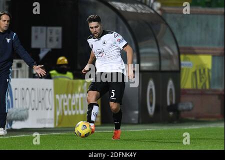 Cesena, Italia. 5 dicembre 2020. Cesena, Italia, Stadio Orogel - Dino Manuzzi, 05 dicembre 2020, Riccardo Marchizza di AC Spezia in azione durante Spezia Calcio vs SS Lazio - Calcio italiano Serie A match Credit: Matteo Papini/LPS/ZUMA Wire/Alamy Live News Foto Stock