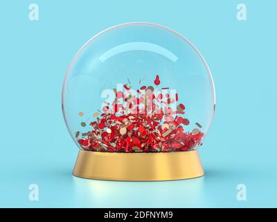 Grande sfera di vetro per previsioni sullo sfondo. Rendering 3D Foto Stock