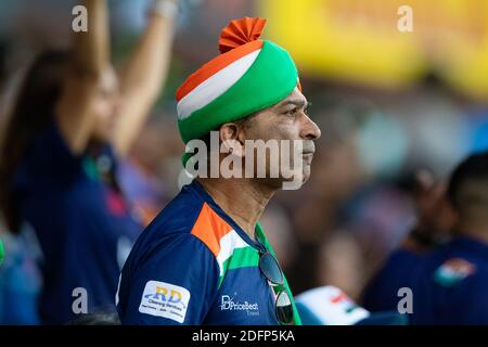 Sydney, Australia. 06 dicembre 2020. Fan indiano durante la seconda partita della serie T20I di Dettol ODI tra Australia e India al Sydney Cricket Ground, Sydney, Australia, il 6 dicembre 2020. Foto di Peter Dovgan. Solo per uso editoriale, è richiesta una licenza per uso commerciale. Nessun utilizzo nelle scommesse, nei giochi o nelle pubblicazioni di un singolo club/campionato/giocatore. Credit: UK Sports Pics Ltd/Alamy Live News Foto Stock