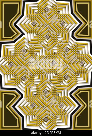 Colore dorato, motivo senza giunture con stelle, grafica vettoriale. Illustrazione Vettoriale
