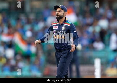 Sydney, Australia. 06 dicembre 2020. Virat Kohli dell'India durante la seconda partita della serie ODI T20I di Dettol tra Australia e India al Sydney Cricket Ground, Sydney, Australia, il 6 dicembre 2020. Foto di Peter Dovgan. Solo per uso editoriale, è richiesta una licenza per uso commerciale. Nessun utilizzo nelle scommesse, nei giochi o nelle pubblicazioni di un singolo club/campionato/giocatore. Credit: UK Sports Pics Ltd/Alamy Live News Foto Stock