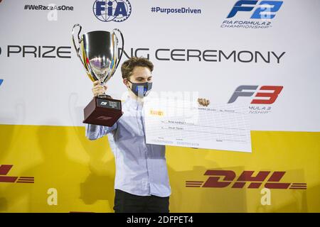 Piastri Oscar (aus), Prema Racing, Dallara F3 2019, ritratto, ambientazione durante la F2&amp; F3 premiazione cerimonia della stagione 2020, 6 dicembre 2020 sul circuito Internazionale del Bahrain, a Sakhir, Bahrain - Foto Florent Gooden / DPPI / LM Foto Stock