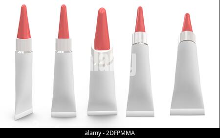 Rendering 3D - immagine ad alta risoluzione bianca modello superadesivo isolato su sfondo bianco, dettagli di alta qualità Foto Stock