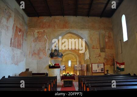 13 ° secolo Chiesa riformata, Vizsoly, Borsod-Abaúj-Zemplén, Ungheria, Magyarország, Europa Foto Stock