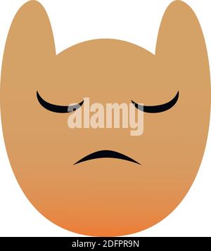 Divertente gufo faccia di un set con grandi occhi. Infelice poker faccia Kawaii Emoji. Icone con una bella sfumatura. EPS 10. Illustrazione Vettoriale