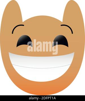 Divertente gufo faccia di un set con grandi occhi. Felice Kawaii Emoji. Icone con una bella sfumatura. EPS 10. Illustrazione Vettoriale