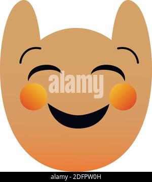 Emoji gufo sorridente di un set con occhi felici e guance rosate. EPS 10 Illustrazione Vettoriale