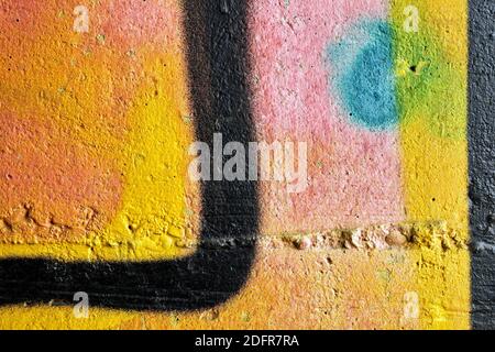 Parete dipinta multicolore. Sfondo astratto Foto Stock