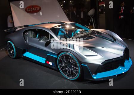 Bugatti Divo durante il Paris Motor Show 2018, conosciuto come Mondial de l'Automobile, si è tenuto presso il centro espositivo Porte de Versailles di Parigi, Francia, il 3 ottobre 2018. Foto di Nicolas Genin/ABACAPRESS.COM Foto Stock