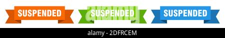 nastro sospeso. striscione in carta isolata sospesa. cartello Illustrazione Vettoriale