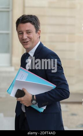 Segretario di Stato francese al primo Ministro, portavoce del governo Benjamin Griveaux in arrivo per la riunione settimanale del gabinetto a Elysee Palace il 17 ottobre 2018. Foto di Jacques Witt/piscina/ABACAPRESS.COM Foto Stock