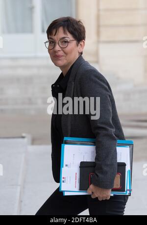 Il Ministro francese d'oltremare Annick Girardin arriva per la riunione settimanale del gabinetto all'Elysee Palace il 17 ottobre 2018. Foto di Jacques Witt/piscina/ABACAPRESS.COM Foto Stock