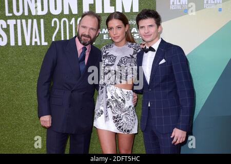 Ralph Fiennes, Adele Exarchopoulos e Oleg Ivenko partecipano alla Premiere del White Crow come parte del 62° Festival del film di Londra della BFI, Inghilterra, il 18 ottobre 2018. Foto di Aurore Marechal/ABACAPRESS.COM Foto Stock