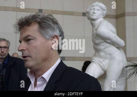 Dopo un incontro con i delegati di Ascoval Fabien Roussel , membro del Parlamento per il partito comunista, visto qui al Ministero delle finanze, Parigi, Francia, il 31 ottobre 2018. Foto di Henri Szwarc/ABACAPRESS.COM Foto Stock