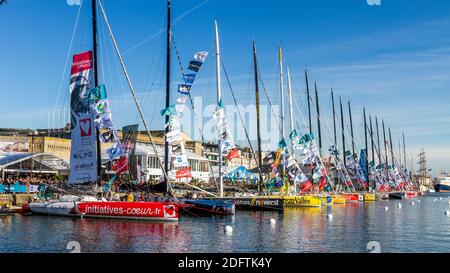 Atmosfera sul porto di St Malo prima della partenza della Route du Rhum 2018, il 3 novembre 2018. Foto di Arnaud Masson/ABACAPRESS.COM Foto Stock