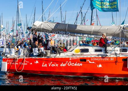 Atmosfera sul porto di St Malo prima della partenza della Route du Rhum 2018, il 3 novembre 2018. Foto di Arnaud Masson/ABACAPRESS.COM Foto Stock