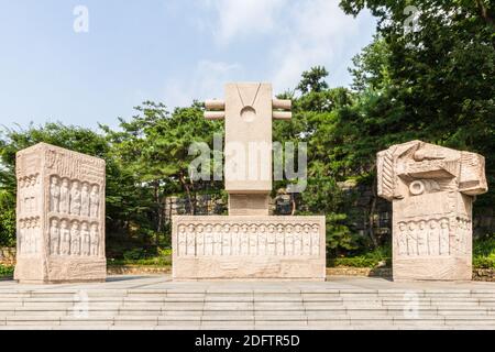 Presso il Santuario del Martire di Jeoldusan a Seoul, Corea del Sud Foto Stock