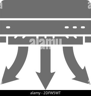 Aria condizionata, icona grigia del climatizzatore intelligente. Illustrazione Vettoriale