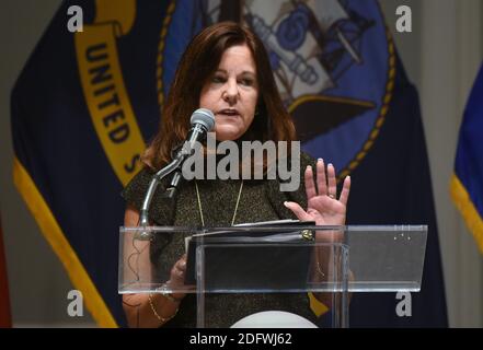 La seconda signora Karen Pence parla durante una visita alla sede della Croce Rossa a Washington, D.C. il 27 novembre 2018 . Foto di Olivier Douliery/ABACAPRESS.COM Foto Stock