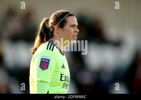 Il portiere dell'Arsenal Lydia Williams durante la partita della Super League delle Femminile al Meadow Park, Londra. Foto Stock