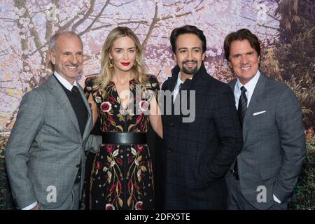 John DeLuca, Emily Blunt, Lin-Manuel Miranda e Rob Marshall presero il film di Parigi 'le Retour de Mary Poppins' all'UGC Cine Bercy il 10 dicembre 2018 a Parigi, Francia. Foto di Nasser Berzane/ABACAPRESS.COM Foto Stock