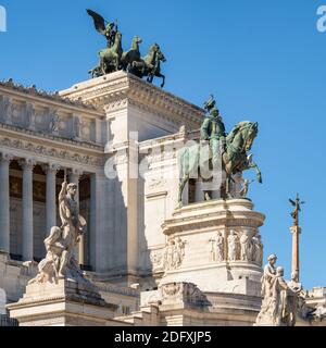Altare della Patria o Monumento Nazionale a Vittorio Emanuele II a Roma Foto Stock