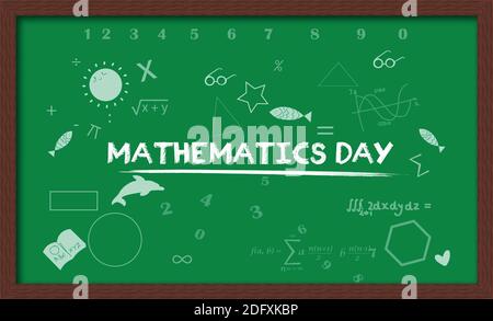 Giornata Matematica Nazionale 22 dicembre che si osserva alla nascita Anniversario di Srinivasa Ramanujan illustrazione sfondo piano Illustrazione Vettoriale