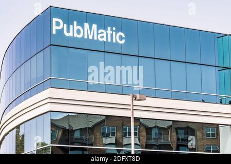 15 settembre 2020 Redwood City / CA / USA - sede di PubMatic nella Silicon Valley; PubMatic sviluppa e implementa software di pubblicità online e. Foto Stock