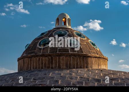 Tetto della casa Hammam Sultan Mir Ahmad, Kashan, Iran Foto Stock