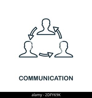Icona comunicazione. Elemento stile di linea della raccolta di abilità sulla vita. Icona di comunicazione sottile per modelli, infografiche e altro ancora Illustrazione Vettoriale
