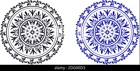 Set di cerchi astratti ornati in stile etnico classico. Vettore Illustrazione Vettoriale