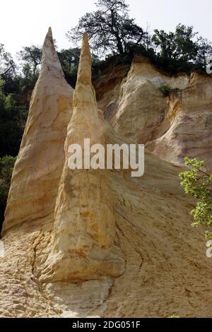 Le cave di ocra Rustrel Foto Stock