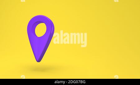Sfondo isolato dell'icona del perno della mappa. Navigazione, puntatore, posizione, mappa, gps, direzione, luogo, bussola, contatto, concetto di ricerca. Concetto di minimalismo. 3d Foto Stock