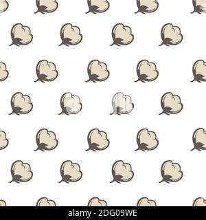 Fiore di cotone, bocciolo di fiore senza cuciture motivo Illustrazione Vettoriale