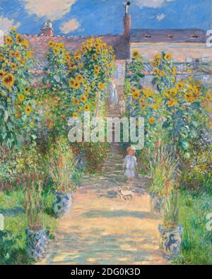 Titolo: Il Giardino dell'artista a Vétheuil Creatore: Claude Monet Data: 1881 Medio: Olio su tela dimensione: 151.5 x 121 cm Località: National Gallery of Art, Washington Foto Stock