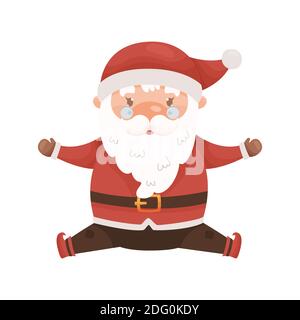 Carino cartoon Babbo Natale carattere. Illustrazione vettoriale. Illustrazione Vettoriale