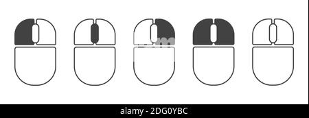 Fare clic con il pulsante del mouse sulle icone del contorno impostate Illustrazione Vettoriale