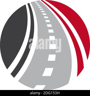 Combinazione di logo Vector Highway. Simbolo della strada curva e della carreggiata. Illustrazione Vettoriale