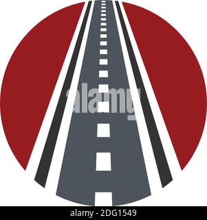 Combinazione di logo Vector curved Road. Simbolo dell'autostrada e della strada. Illustrazione Vettoriale