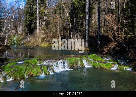 Hasenbach bei der Wimsener Höhle, Hayingen Foto Stock