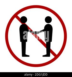 Social Distancing icona Nessun handshake. Immagine vettoriale. Illustrazione Vettoriale