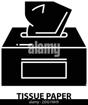 icona carta tessuto, segno vettoriale nero con tratti modificabili, illustrazione del concetto Illustrazione Vettoriale