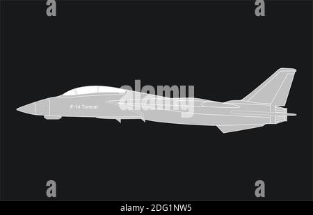 Grumman F-14 TOMCAT. Vista laterale sfondo astratto per i settori digitale, offset, serigrafia e progettazione e molto altro ancora... Foto Stock